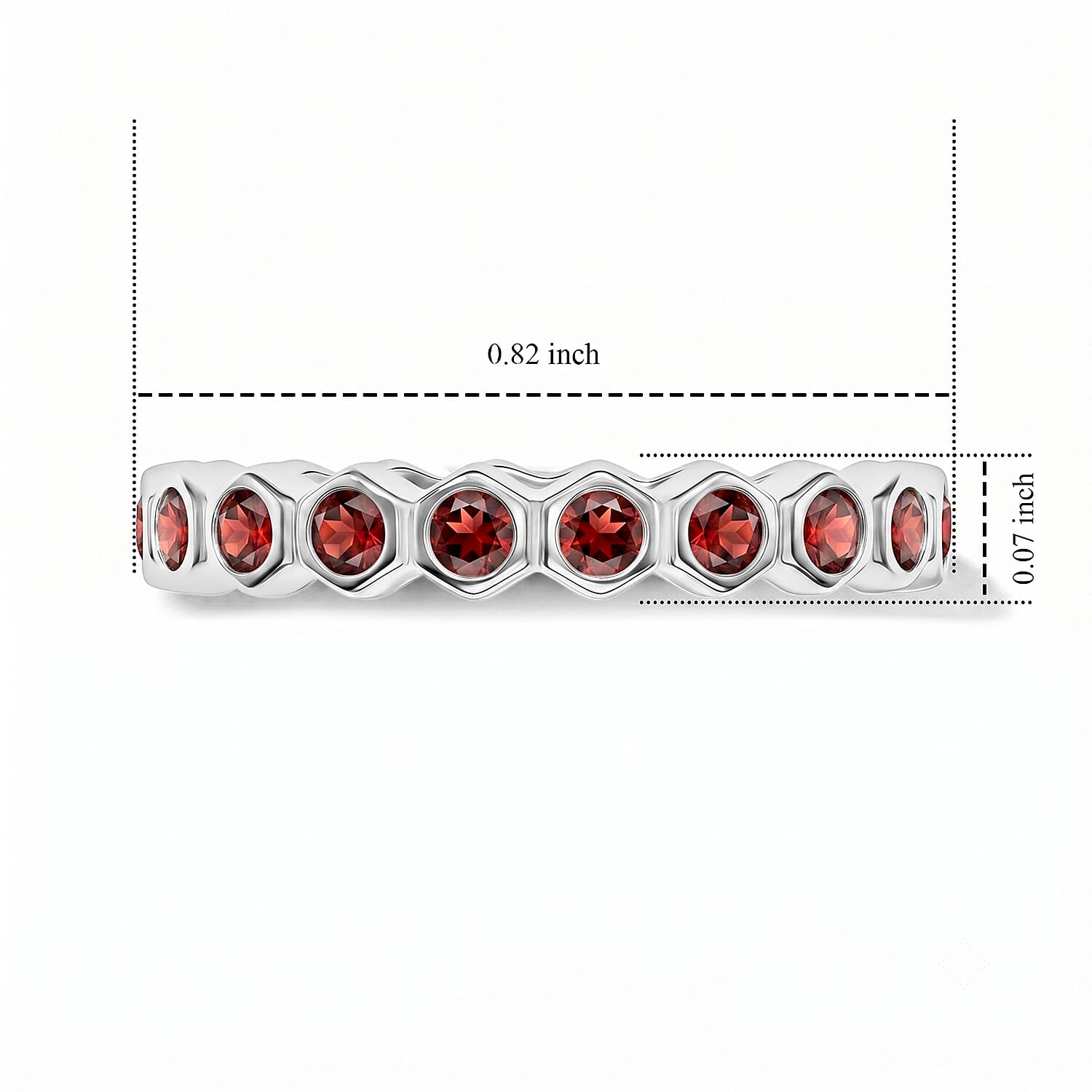 Mozambique Garnet 0.35 ctw Eternity Ring in Sterling Silver (Size 6.0)