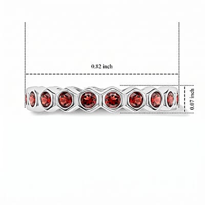Mozambique Garnet 0.35 ctw Eternity Ring in Sterling Silver (Size 8.0)