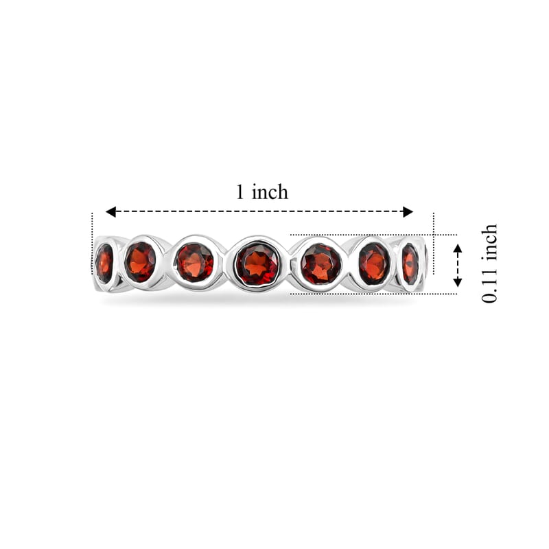 Mozambique Garnet 0.60 ctw Eternity Ring in Sterling Silver (Size 8.0)