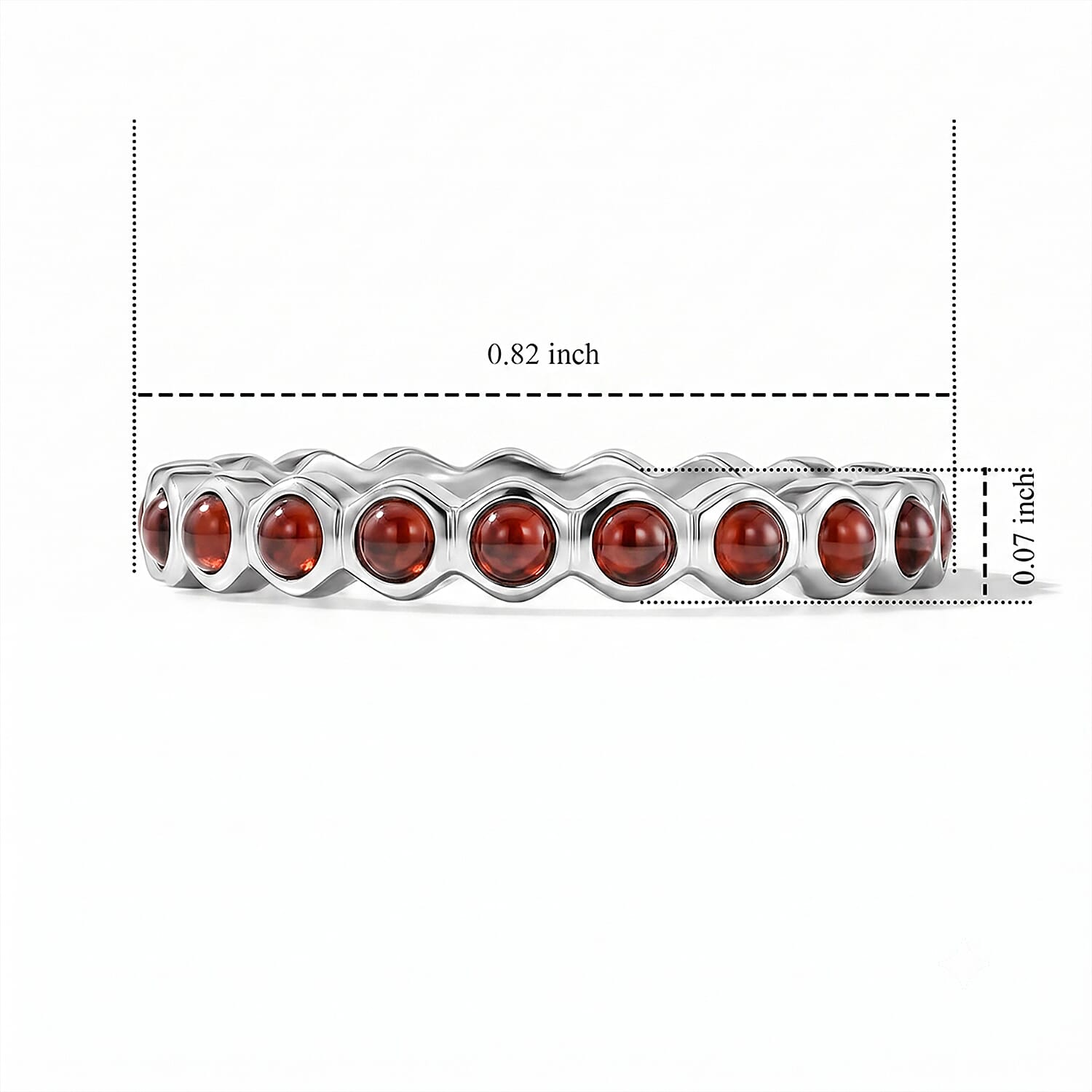 Mozambique Garnet 0.35 ctw Eternity Ring in Sterling Silver (Size 6.5)