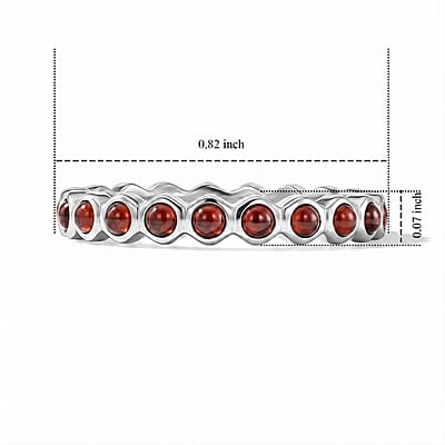 Mozambique Garnet 0.35 ctw Eternity Ring in Sterling Silver (Size 6.5)