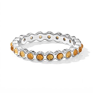Brazilian Citrine 0.35 ctw Eternity Ring in Sterling Silver (Size 8.0)