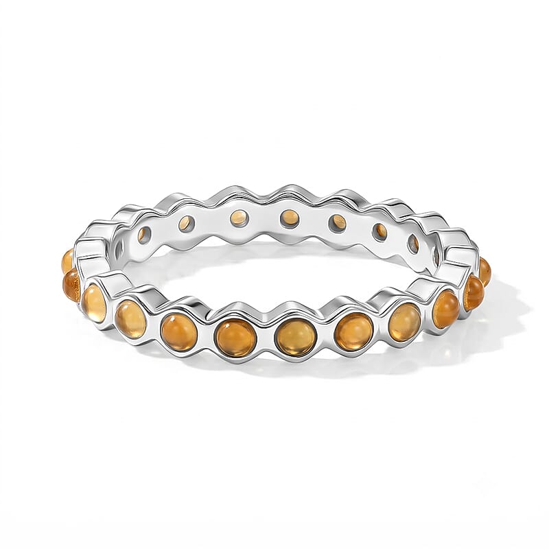 Brazilian Citrine 0.35 ctw Eternity Ring in Sterling Silver (Size 8.0)