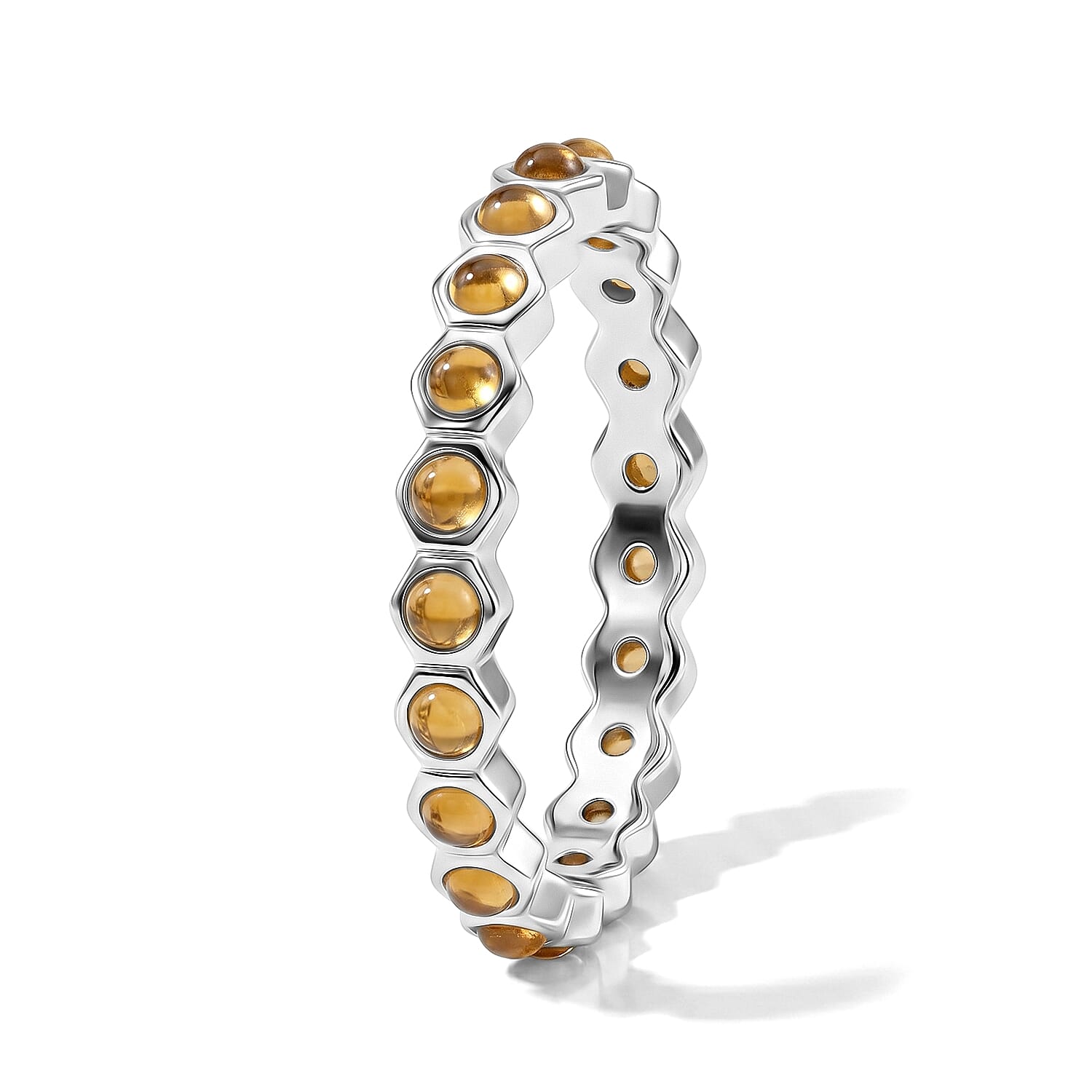Brazilian Citrine 0.35 ctw Eternity Ring in Sterling Silver (Size 8.0)
