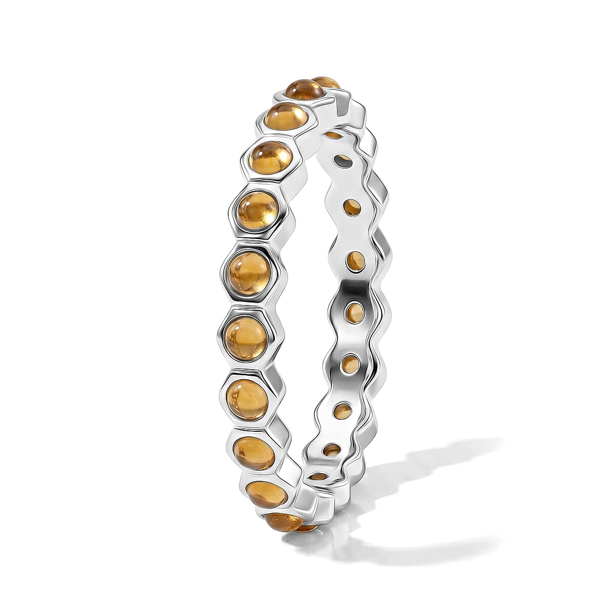 Brazilian Citrine 0.35 ctw Eternity Ring in Sterling Silver (Size 8.0) image number 1