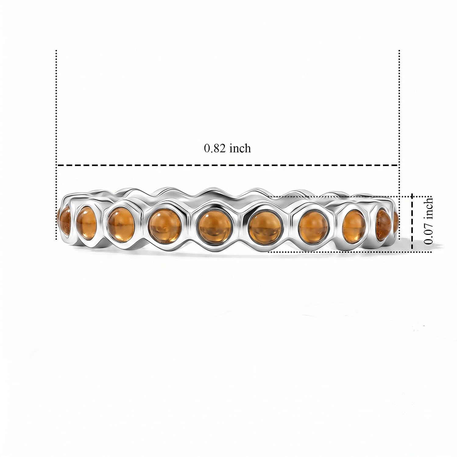 Brazilian Citrine 0.35 ctw Eternity Ring in Sterling Silver (Size 8.0)