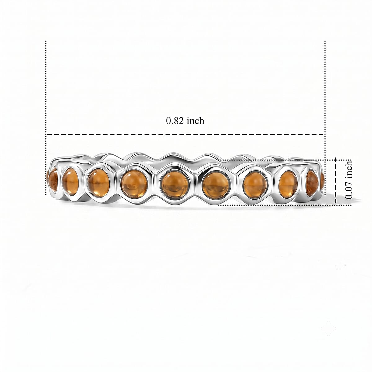 Brazilian Citrine 0.35 ctw Eternity Ring in Sterling Silver (Size 8.0) image number 2
