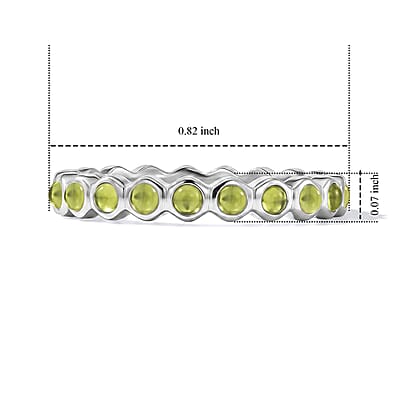 Hebei Peridot Eternity Ring in Sterling Silver (Size 7.0)