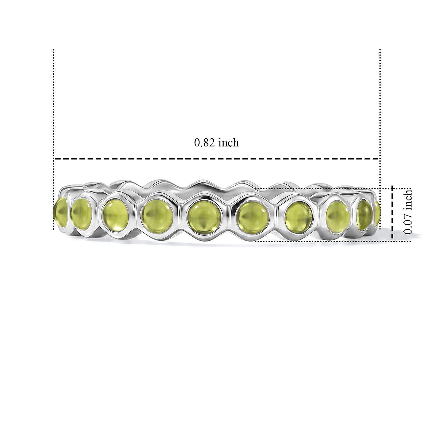 Hebei Peridot 0.35 ctw Eternity Ring in Sterling Silver (Size 8.0)