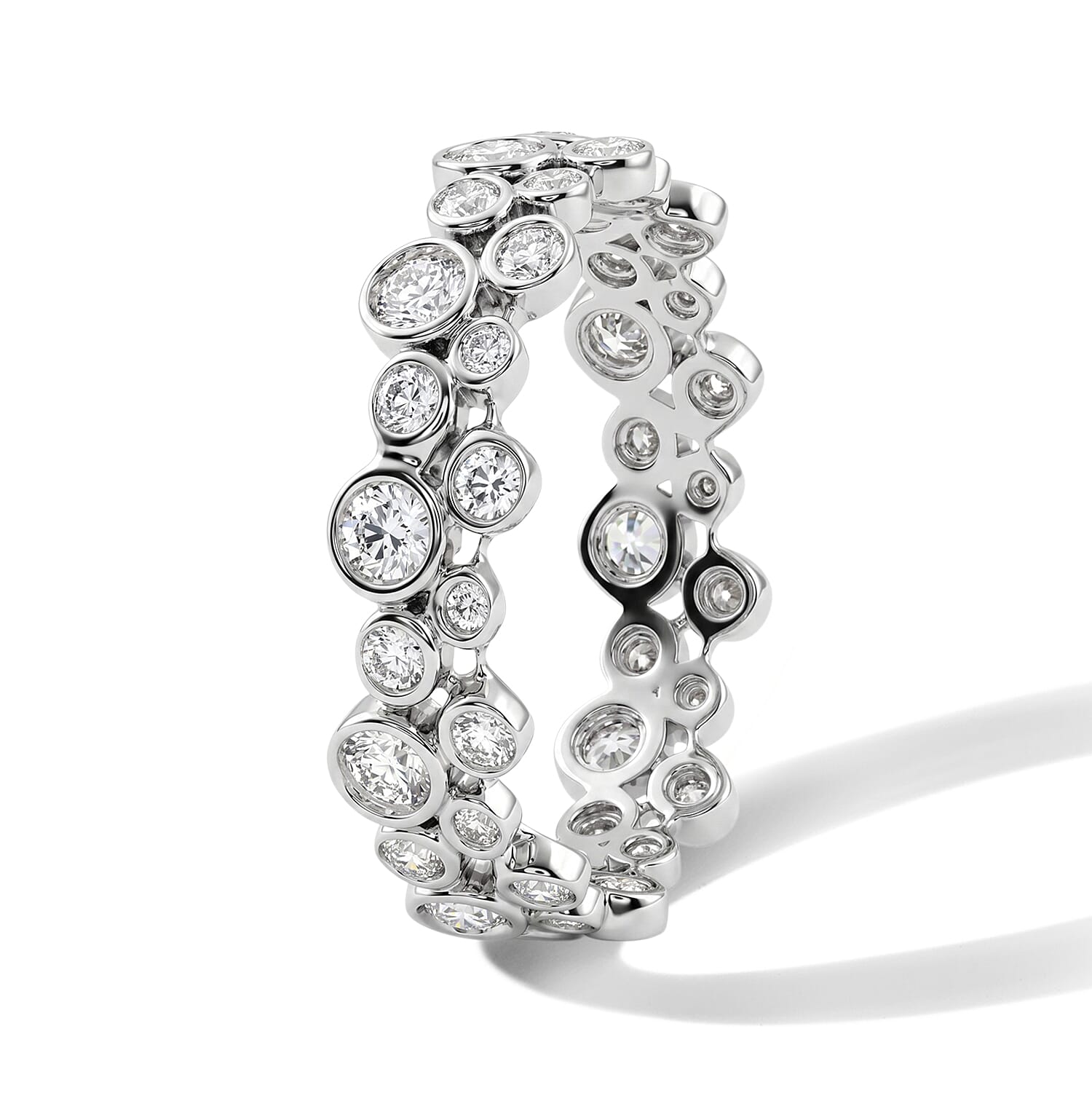 White Topaz 1.40 ctw Eternity Ring in Sterling Silver (Size 12.0)