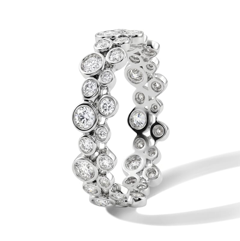White Topaz 1.40 ctw Eternity Ring in Sterling Silver (Size 12.0)