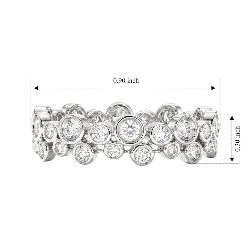 White Topaz 1.40 ctw Eternity Ring in Sterling Silver (Size 12.0)