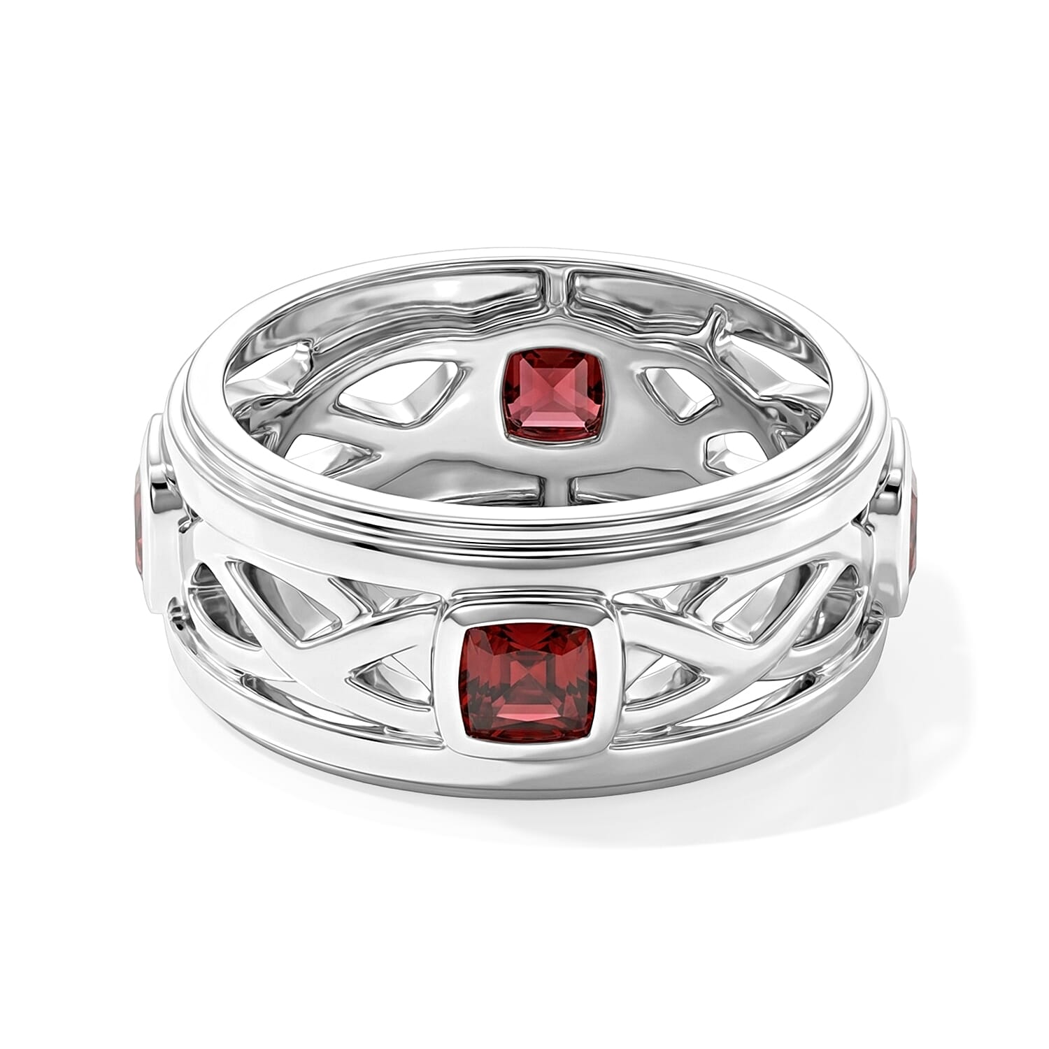 Ruby 0.40 ctw Eternity Ring in Sterling Silver (Size 7.0)