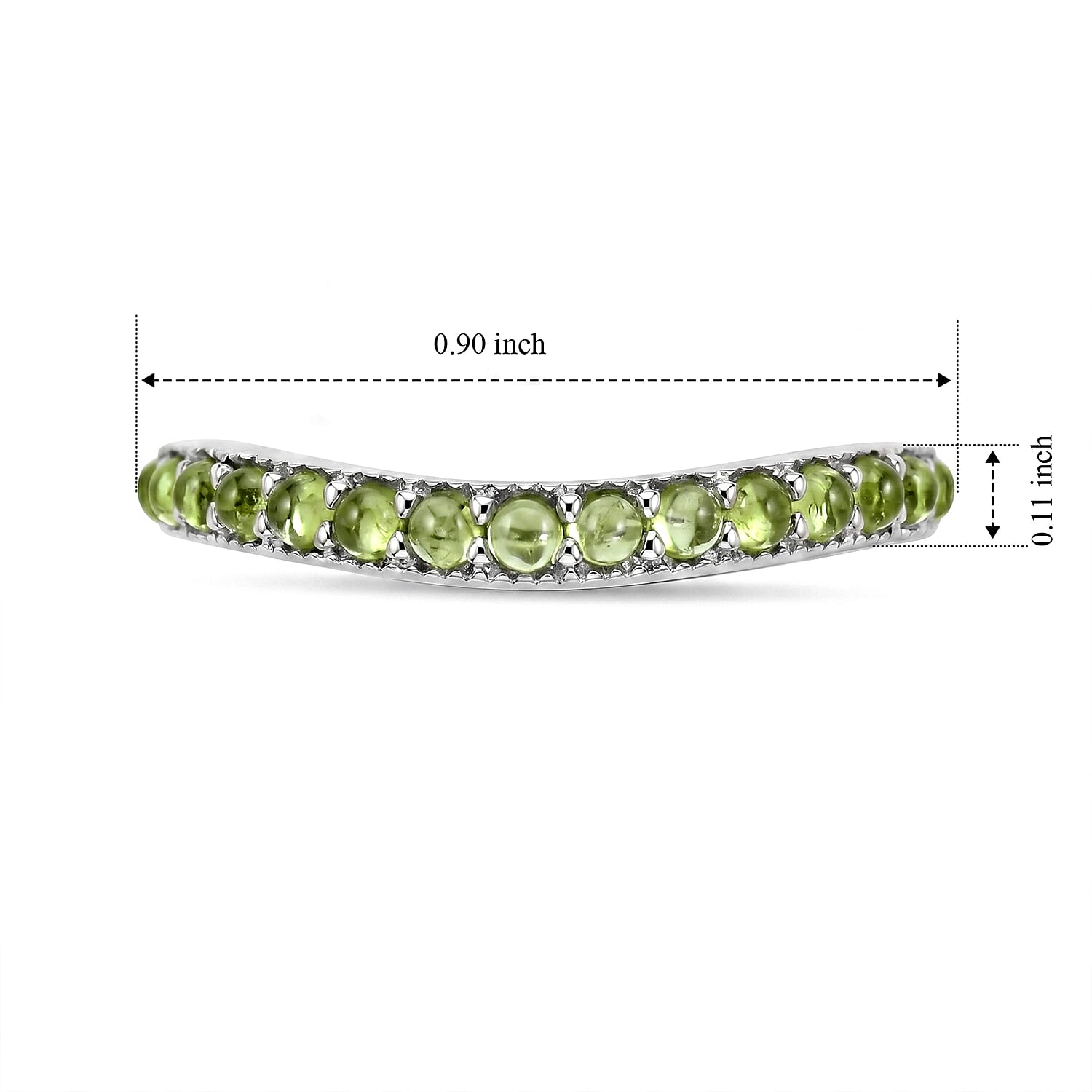 Hebei Peridot 0.35 ctw Ring in Sterling Silver (Size 8.0)