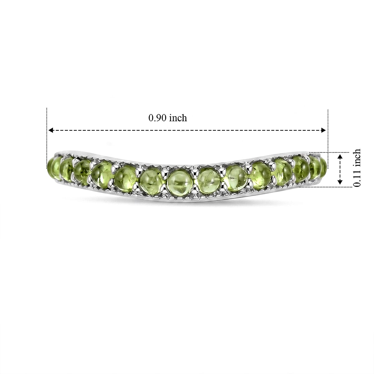 Hebei Peridot 0.35 ctw Ring in Sterling Silver (Size 8.0) image number 4