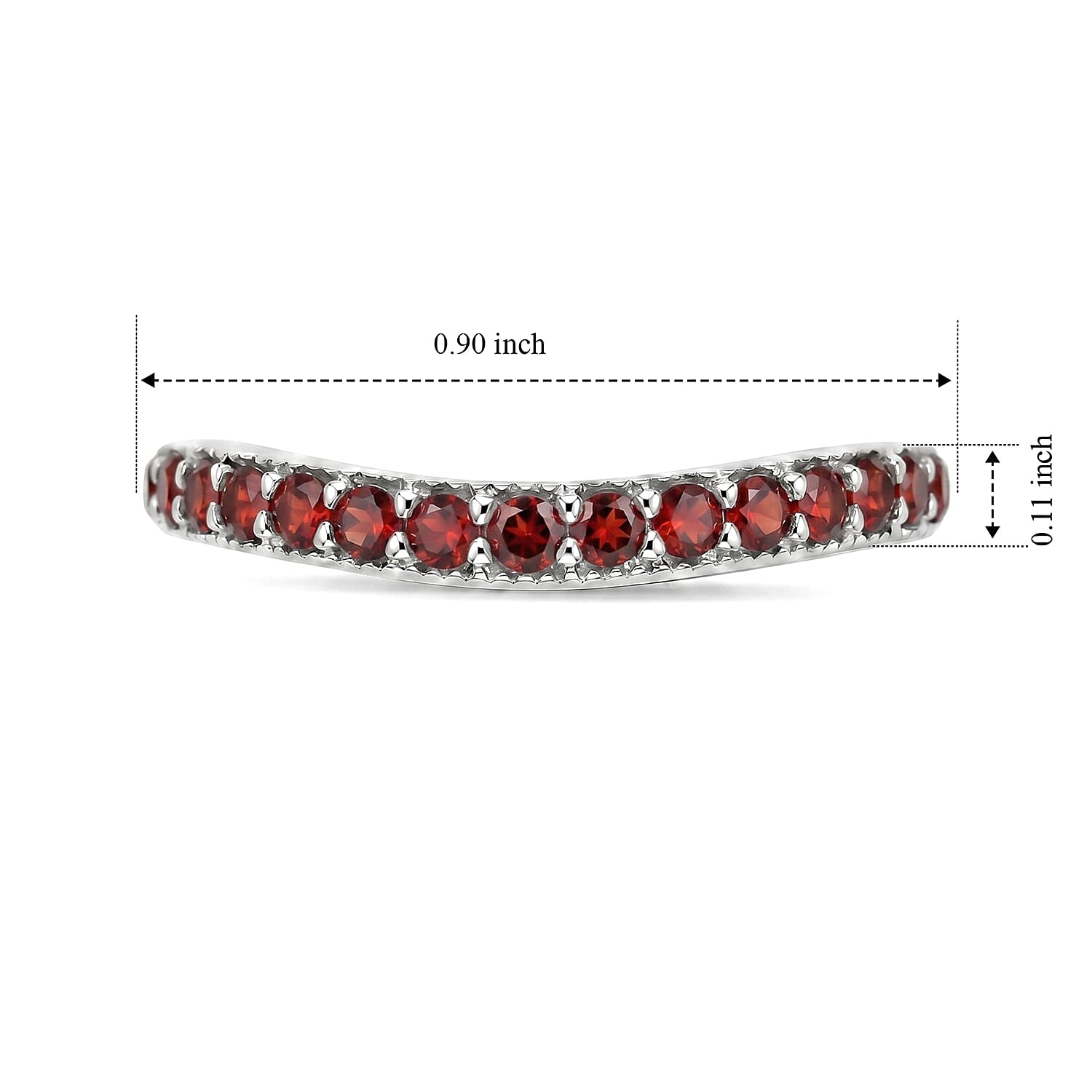 Red Quartz 0.35 ctw Ring in Sterling Silver (Size 7.0)