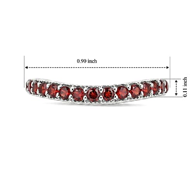 Red Quartz 0.35 ctw Ring in Sterling Silver (Size 7.0)