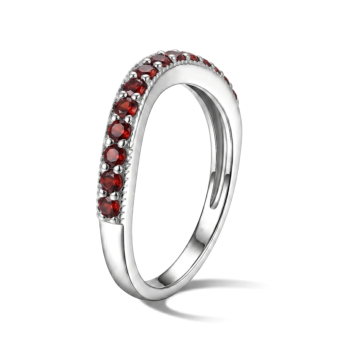 Red Quartz 0.35 ctw Ring in Sterling Silver (Size 8.0) image number 2