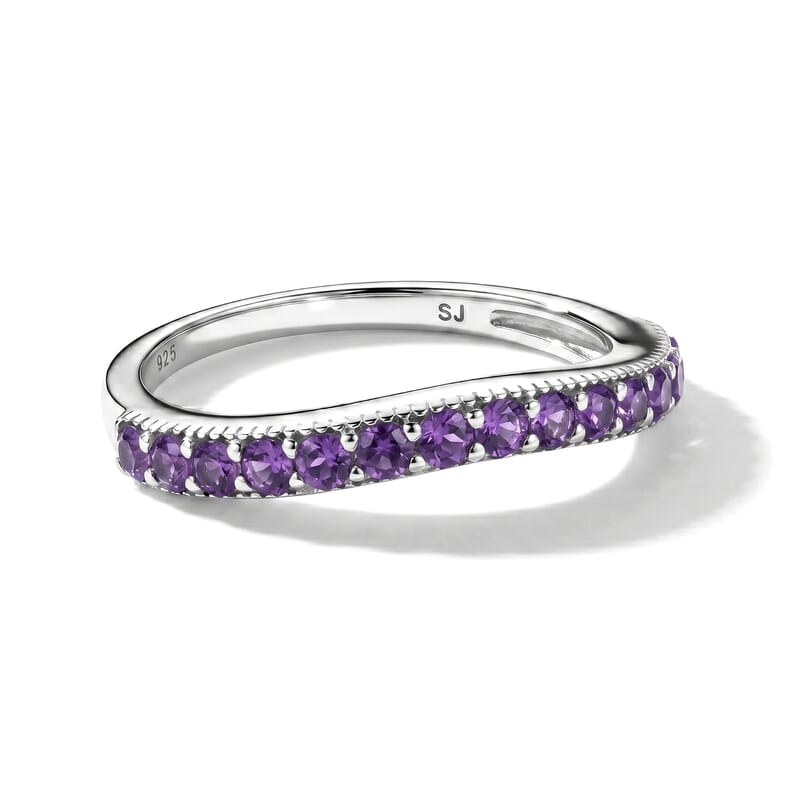Amethyst 0.35 ctw Ring in Sterling Silver (Size 7.0)