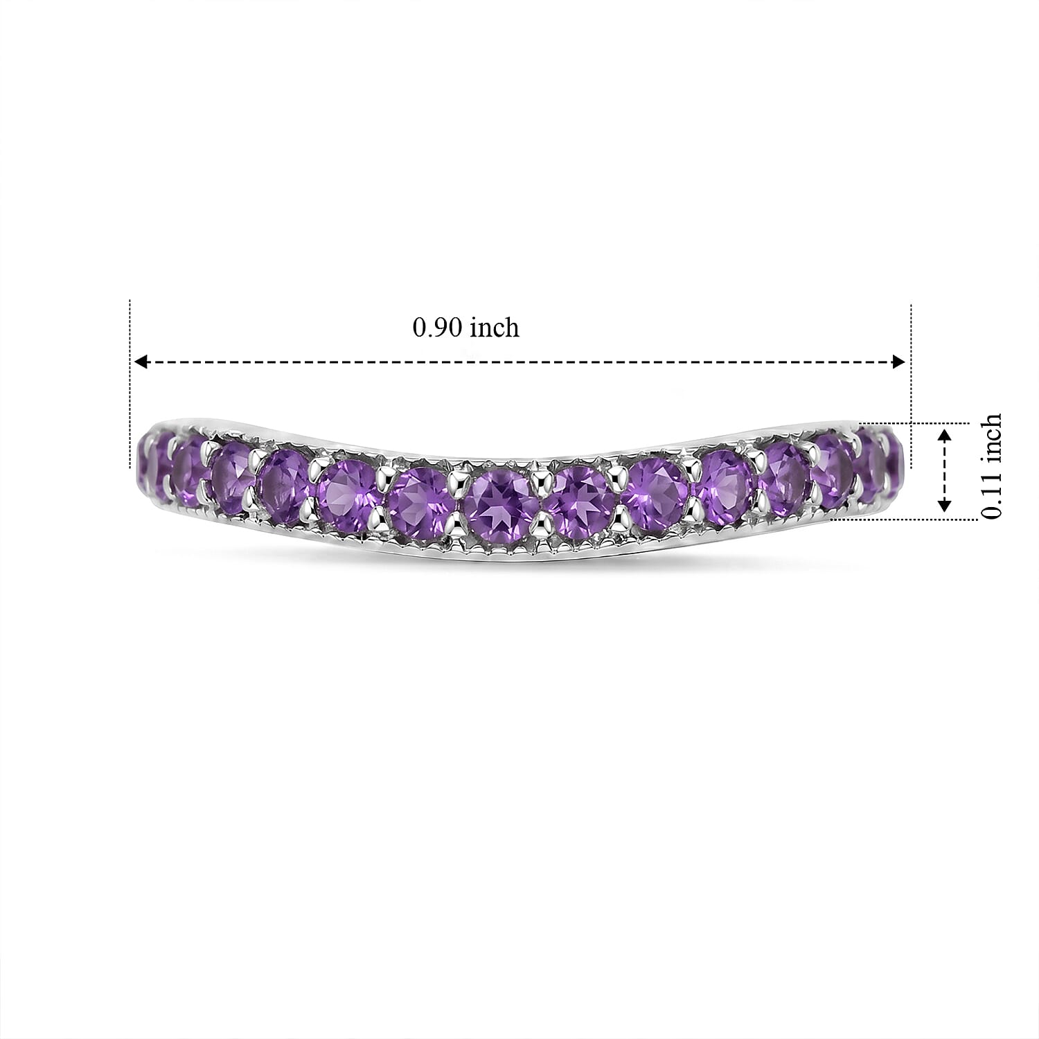 Amethyst 0.35 ctw Ring in Sterling Silver (Size 7.0)