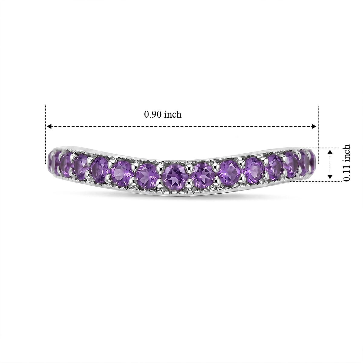 Amethyst 0.35 ctw Ring in Sterling Silver (Size 8.0) image number 4