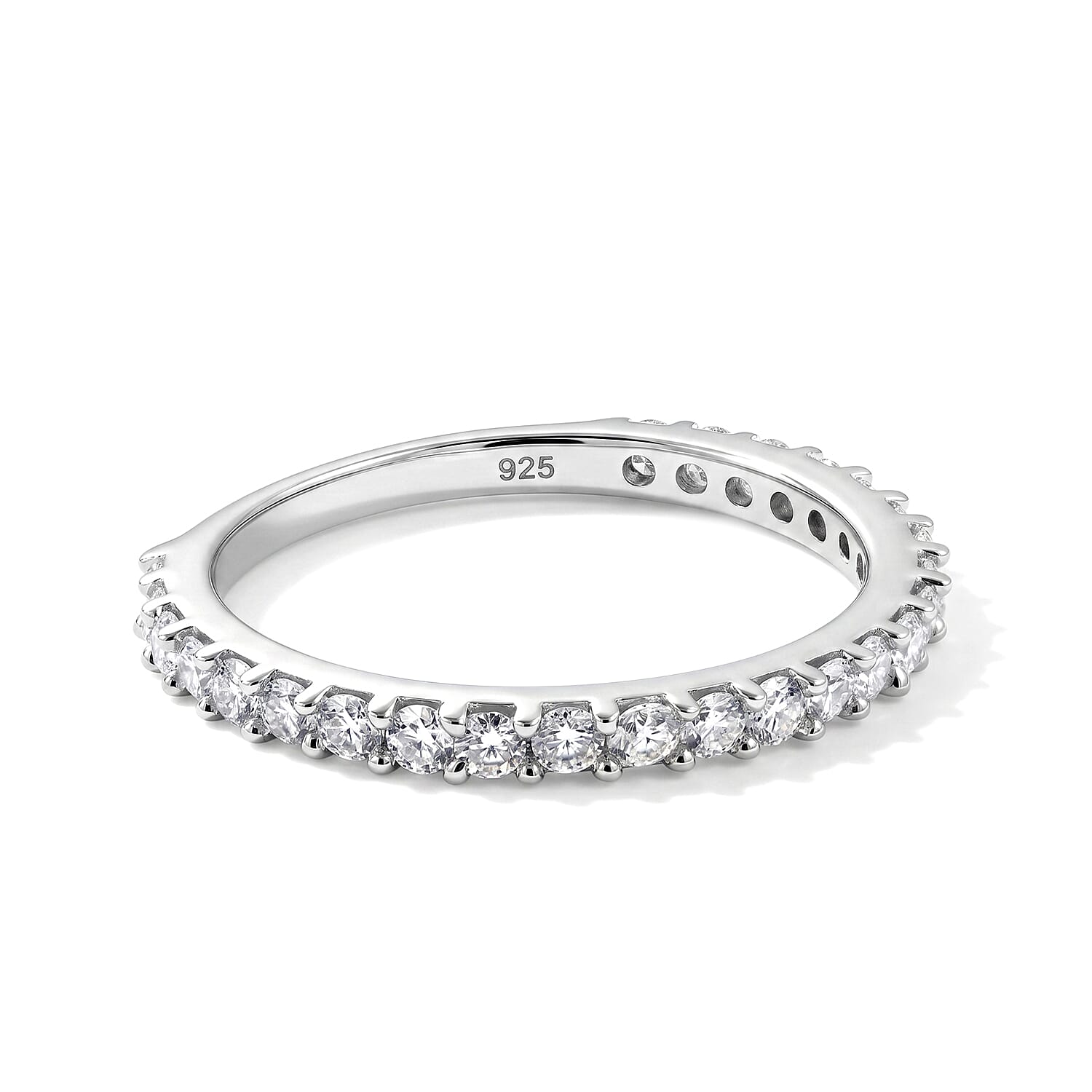 Simulated Diamond Ring in Sterling Silver (Size 9.0)