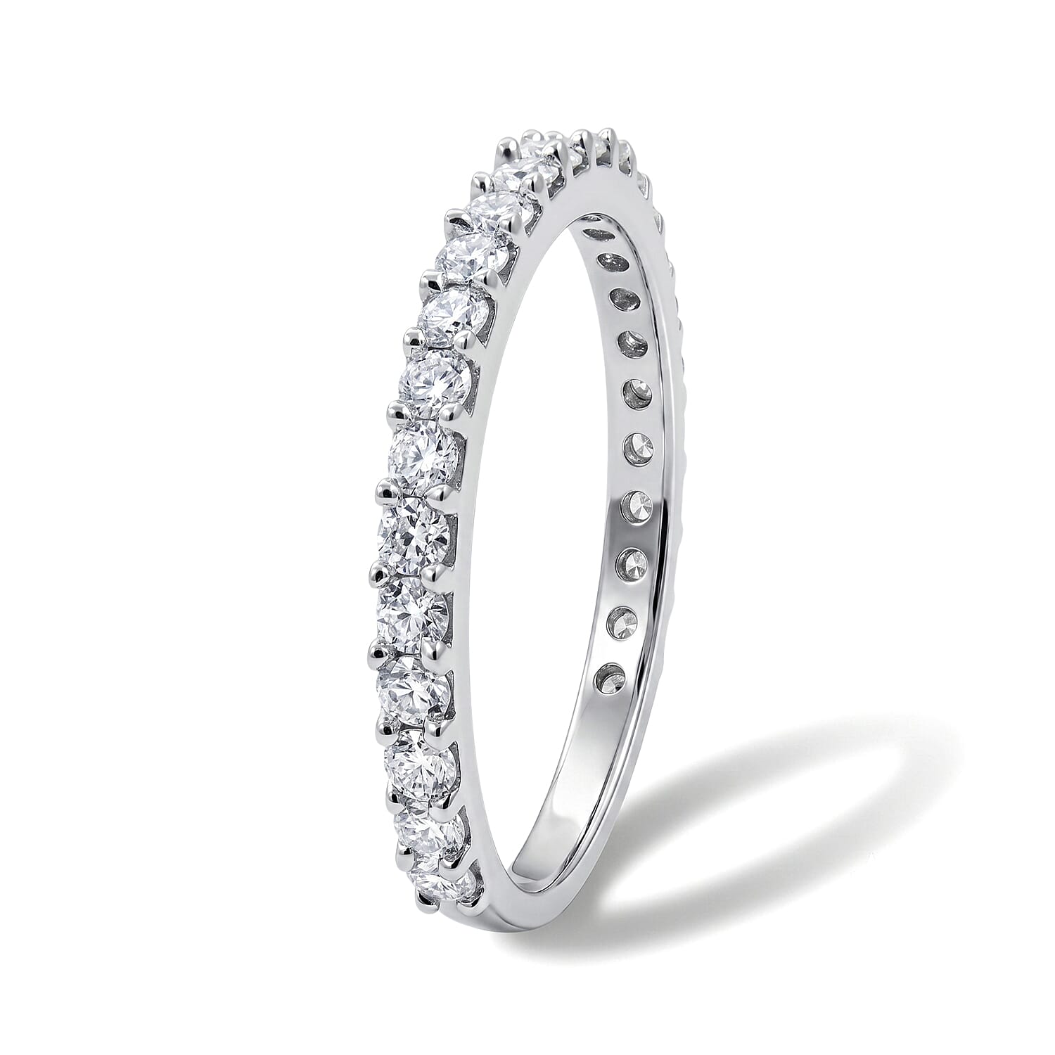 Simulated Diamond Ring in Sterling Silver (Size 9.0)