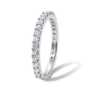 Simulated Diamond Ring in Sterling Silver (Size 9.0)