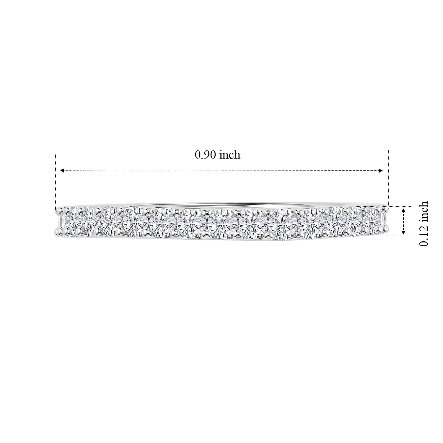 Simulated Diamond Ring in Sterling Silver (Size 9.0)