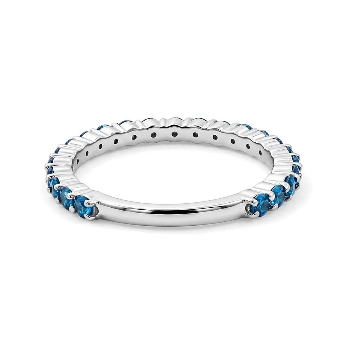 Blue Topaz 0.55 ctw Ring in Sterling Silver (Size 6.5) image number 3