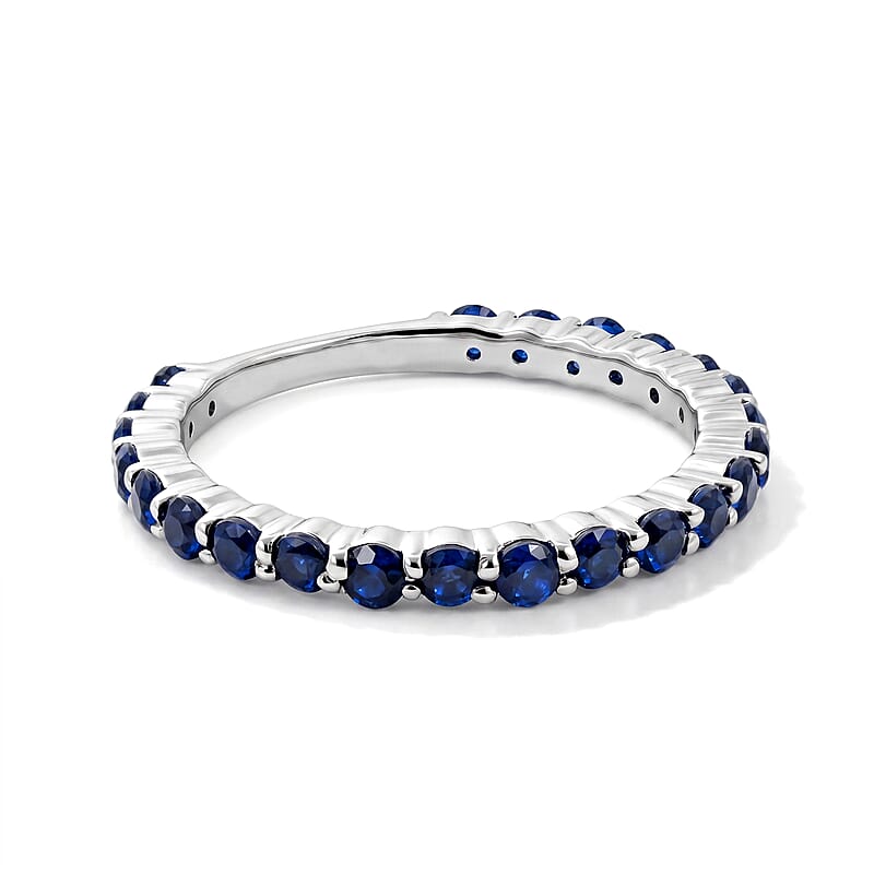 Blue Sapphire 0.55 ctw Ring in Sterling Silver (Size 9.0)