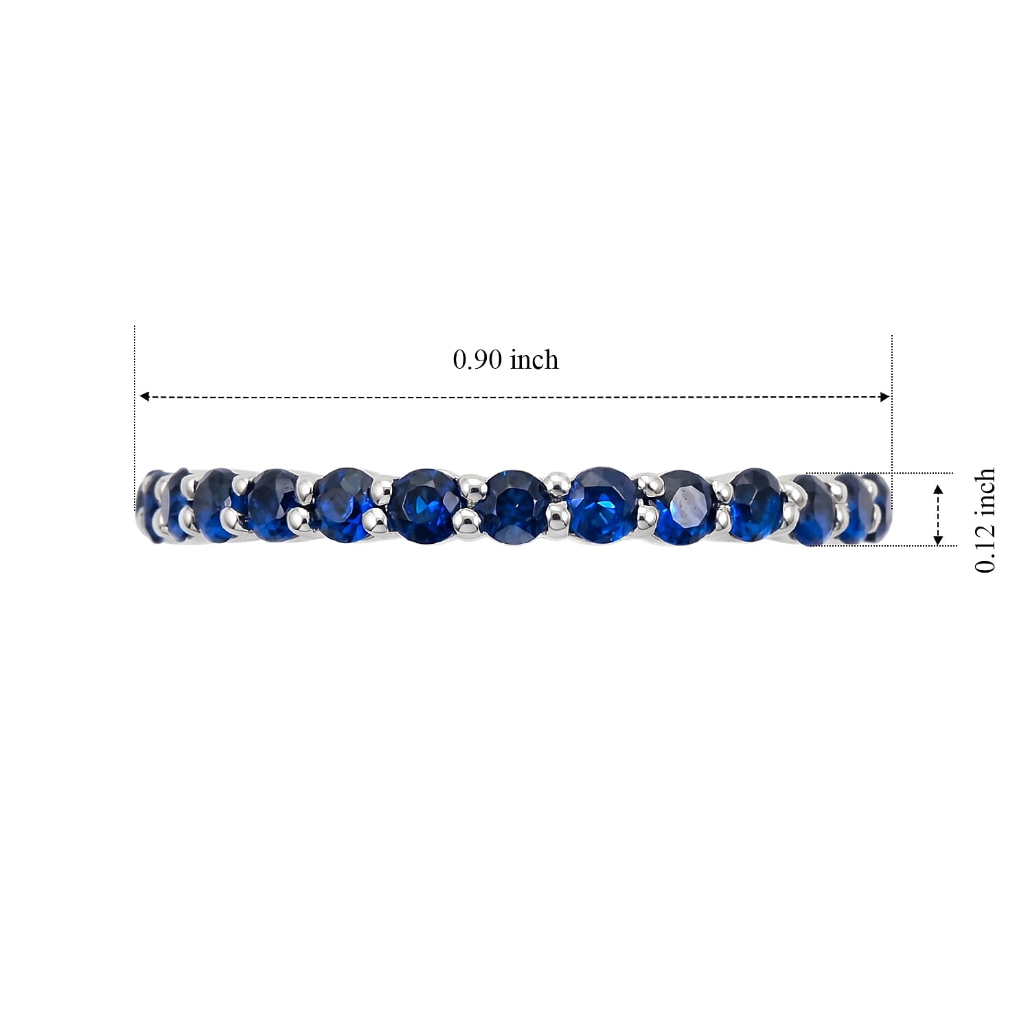 Blue Sapphire 0.55 ctw Ring in Sterling Silver (Size 9.0)