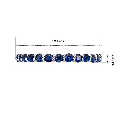 Blue Sapphire 0.55 ctw Ring in Sterling Silver (Size 9.0)