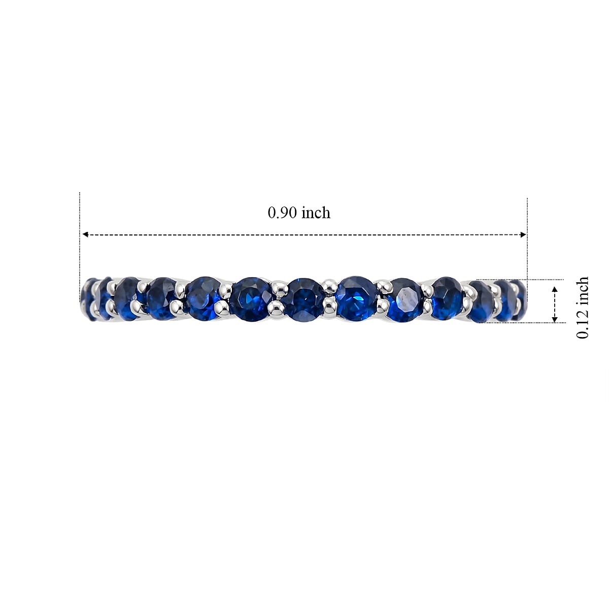Blue Sapphire 0.55 ctw Ring in Sterling Silver (Size 10.0) image number 5