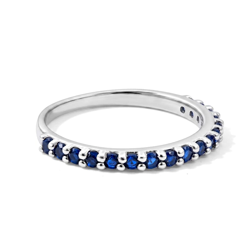 Blue Sapphire 0.40 ctw Ring in Sterling Silver (Size 8.0)
