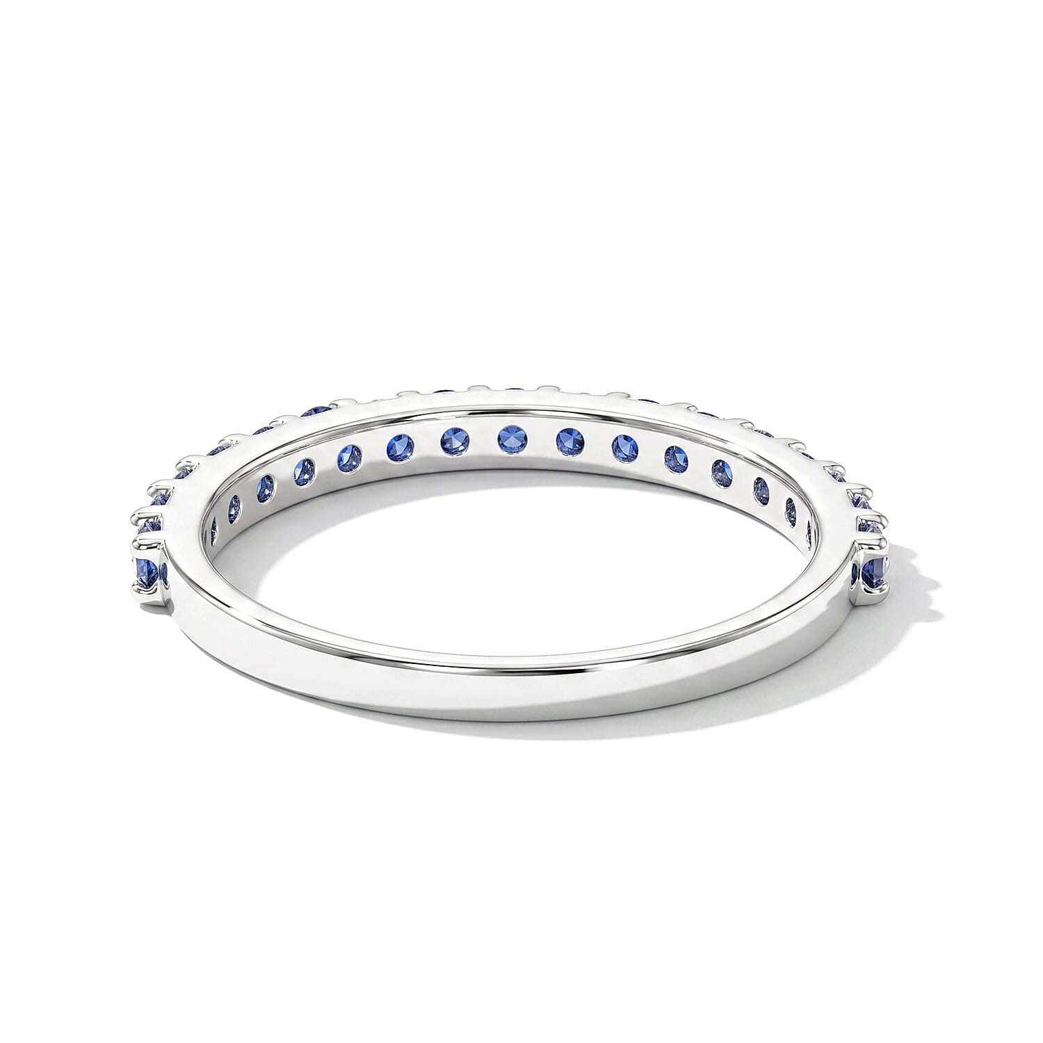 Blue Sapphire 0.40 ctw Ring in Sterling Silver (Size 8.0)