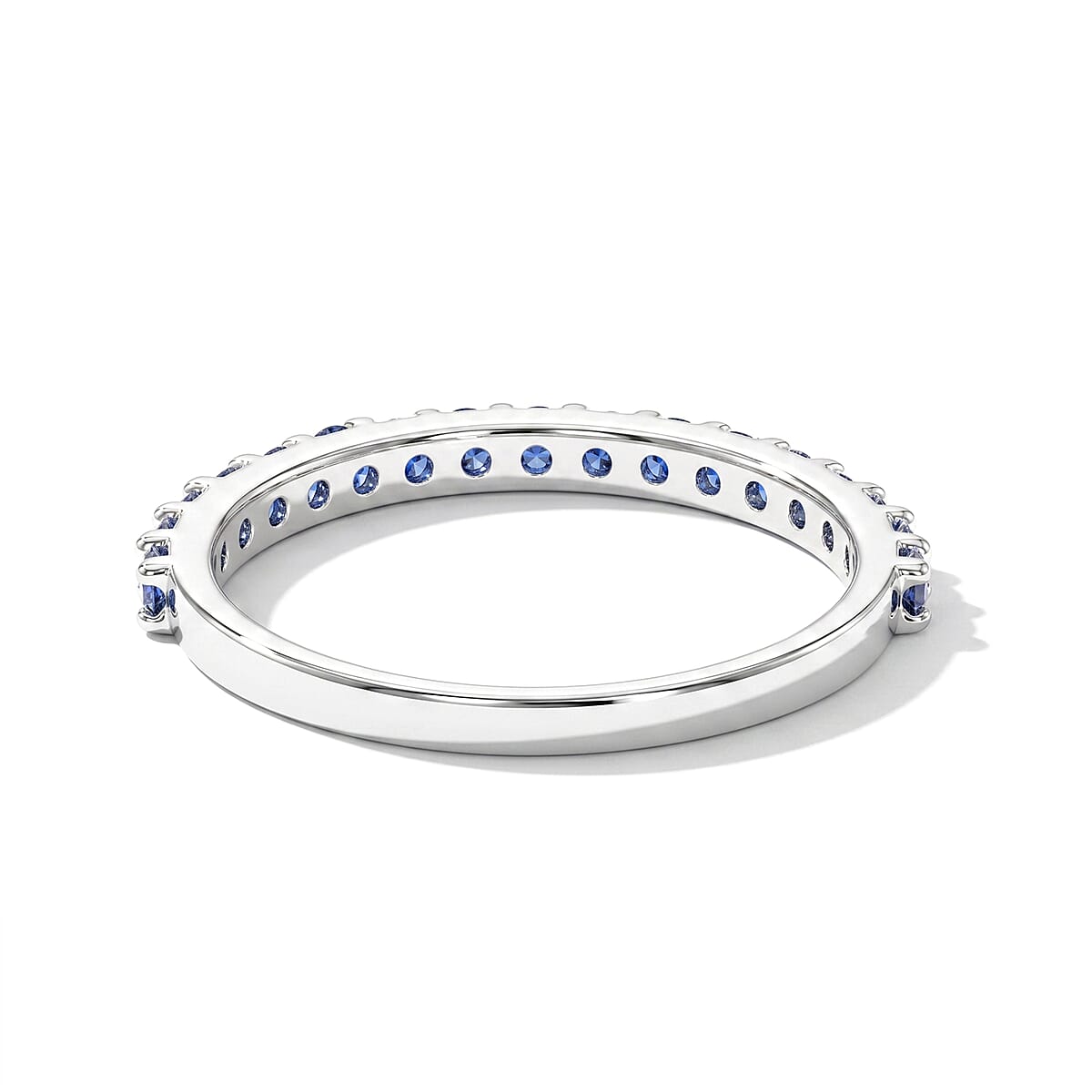 Blue Sapphire 0.40 ctw Ring in Sterling Silver (Size 8.0) image number 4