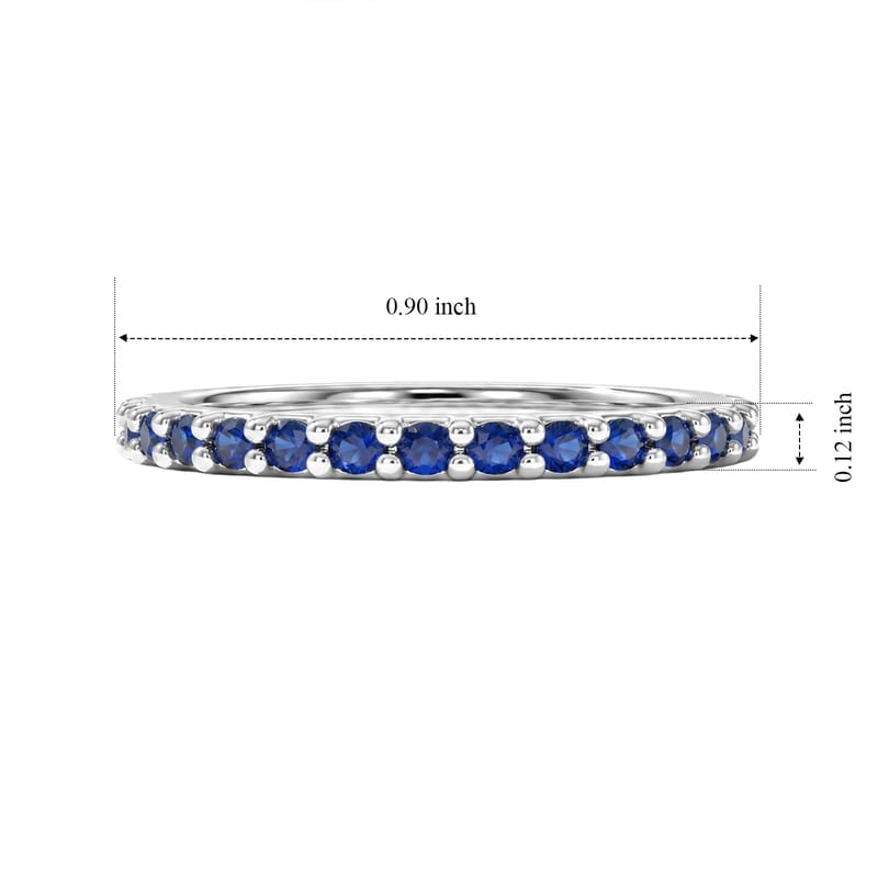 Blue Sapphire 0.40 ctw Ring in Sterling Silver (Size 9.0)