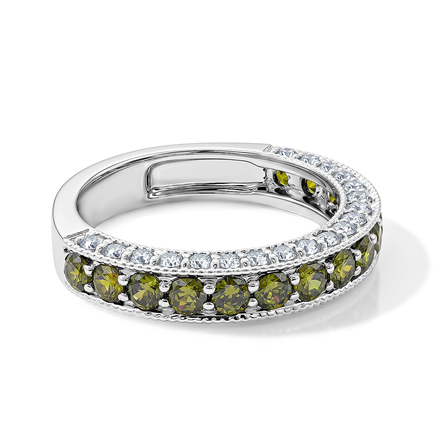 Yellow and White Topaz 0.70 ctw Ring in Sterling Silver (Size 4.5)
