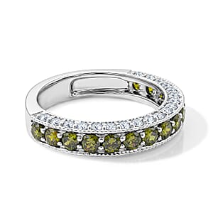 Yellow and White Topaz 0.70 ctw Ring in Sterling Silver (Size 4.5)