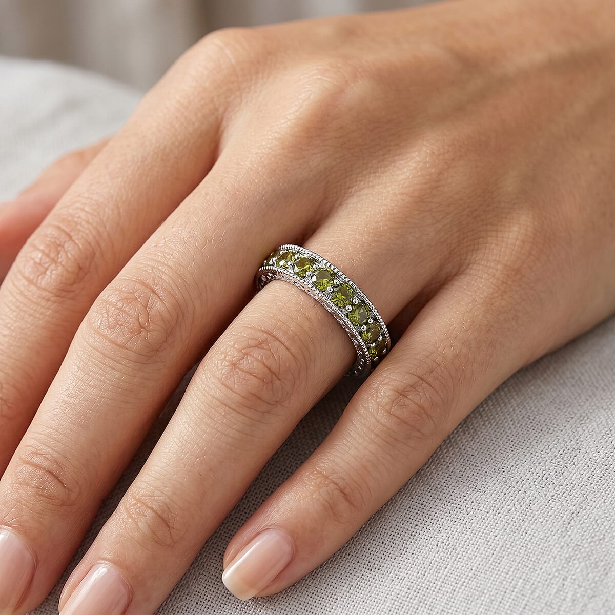 Yellow and White Topaz 0.70 ctw Ring in Sterling Silver (Size 4.5) image number 1