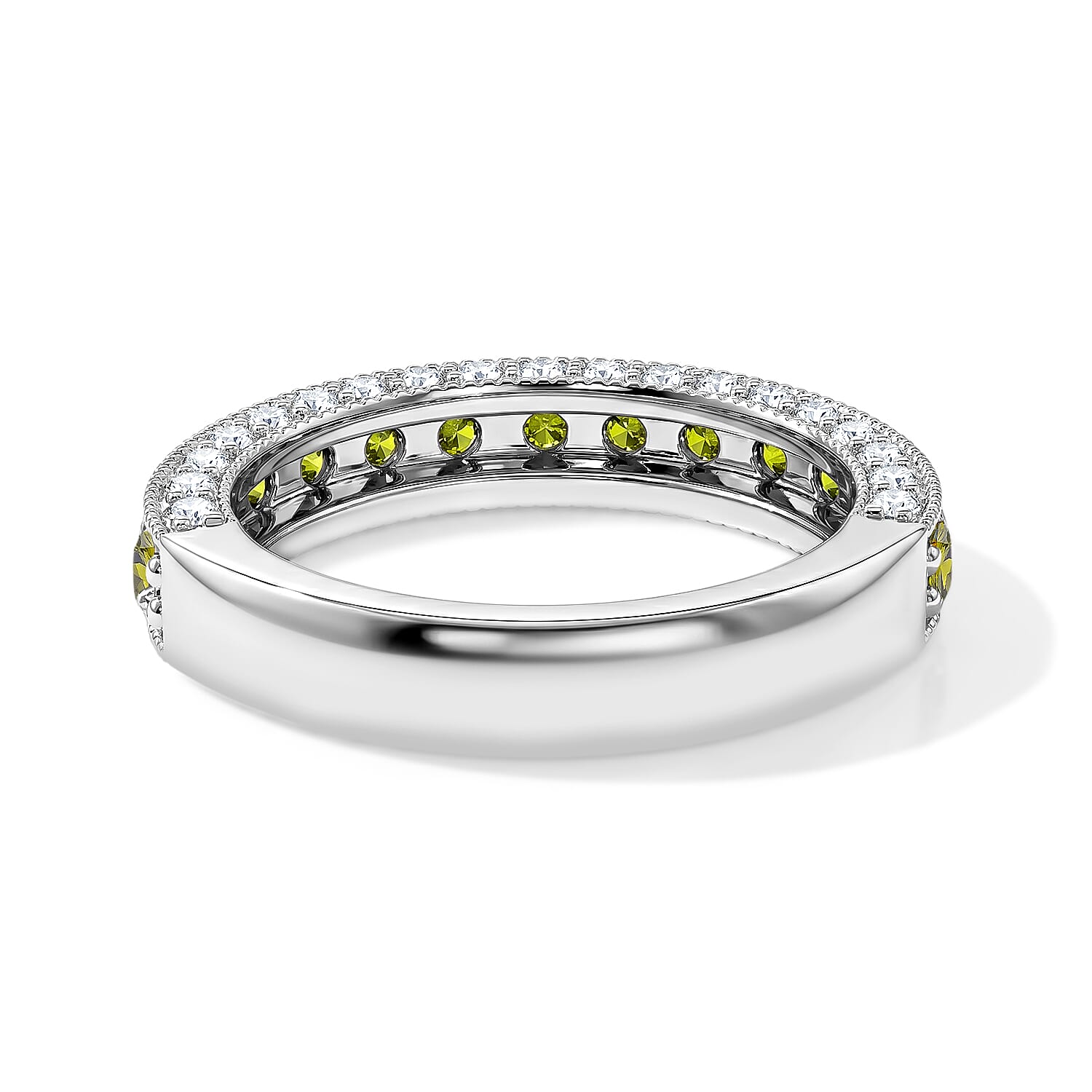 Yellow and White Topaz 0.70 ctw Ring in Sterling Silver (Size 4.5)