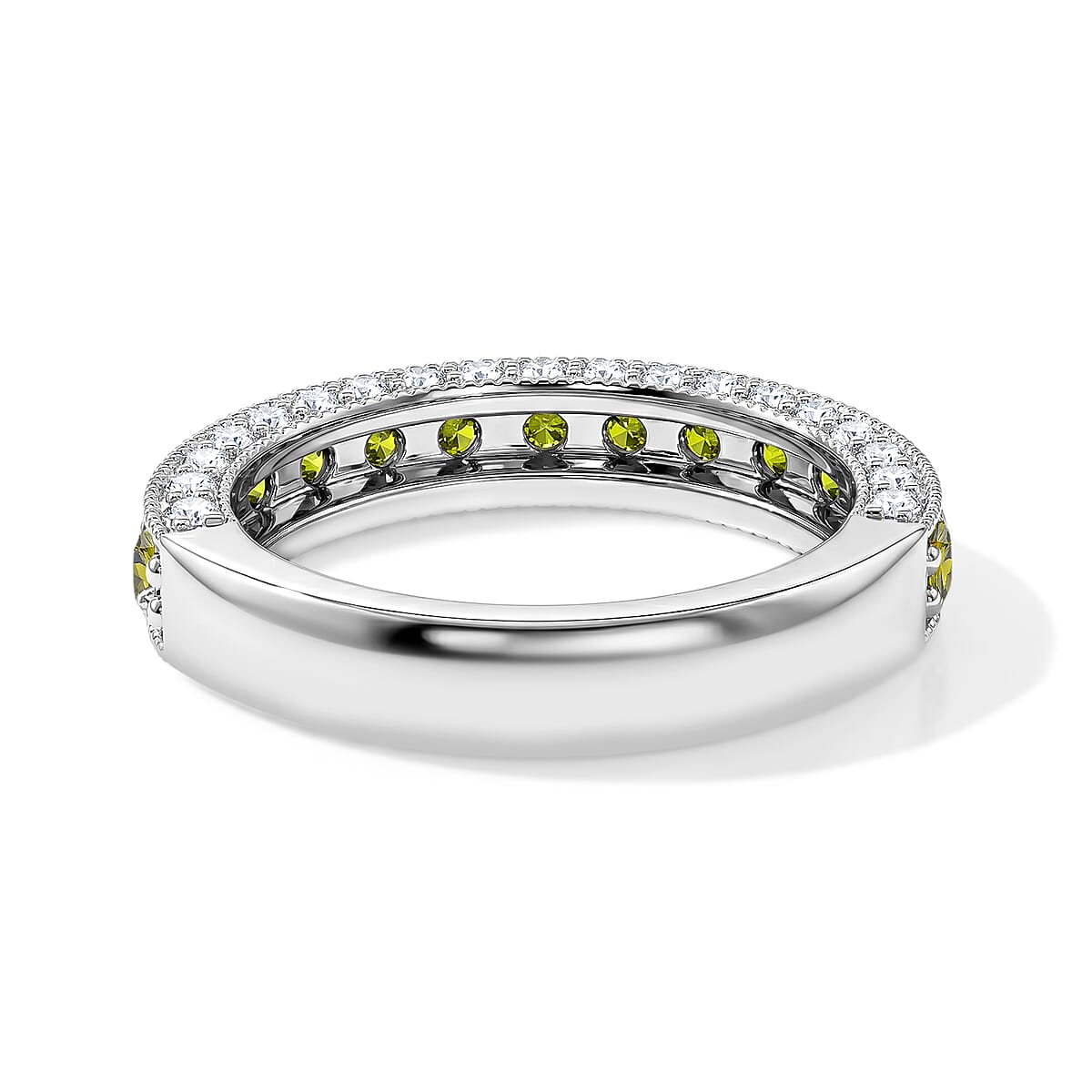 Yellow and White Topaz 0.70 ctw Ring in Sterling Silver (Size 4.5) image number 4