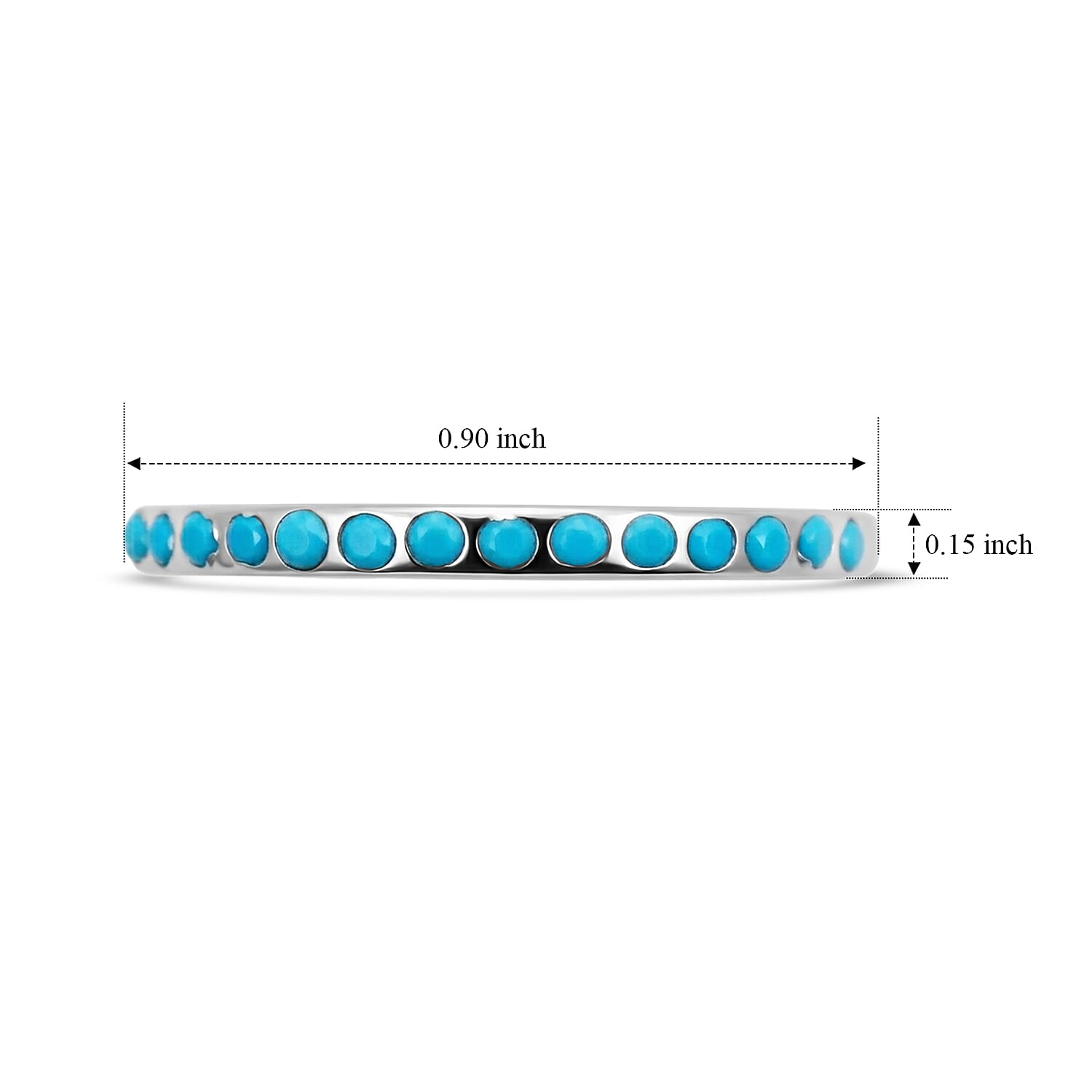 Turquoise 0.10 ctw Ring in Sterling Silver (Size 6.0)