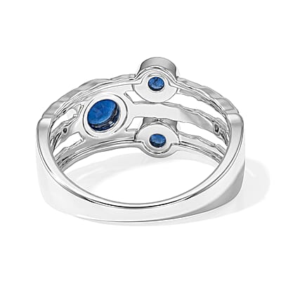 Blue Sapphire 0.15 ctw Ring in Sterling Silver (Size 7.0)