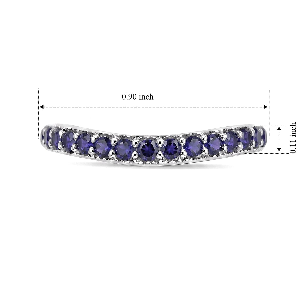Tanzanite 0.35 ctw Ring in Sterling Silver (Size 7.0) image number 4