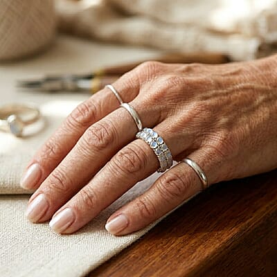 White Moonstone 1.40 ctw Ring
