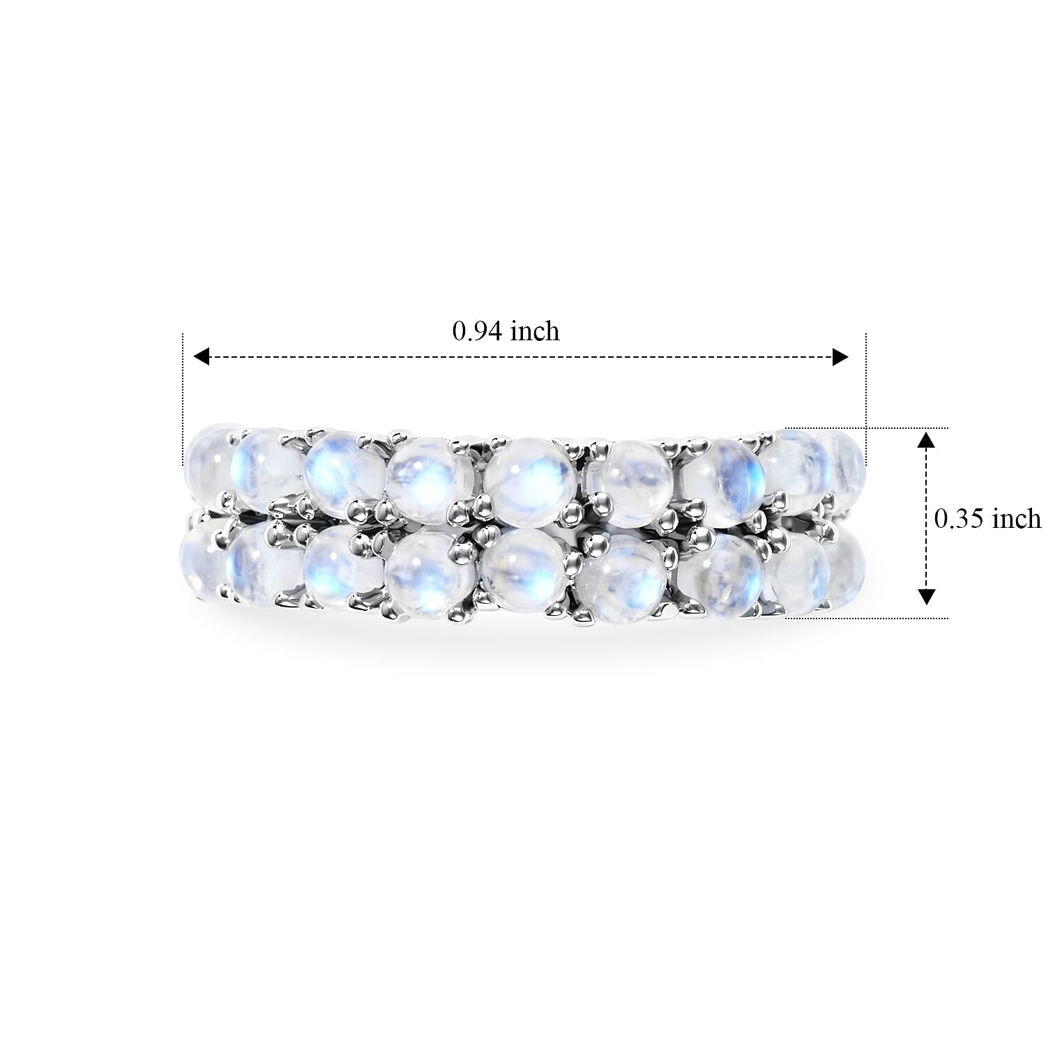 White Moonstone 1.40 ctw Ring in Sterling Silver (Size 7.0)