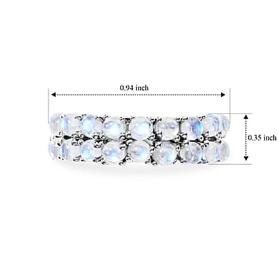 White Moonstone 1.40 ctw Ring