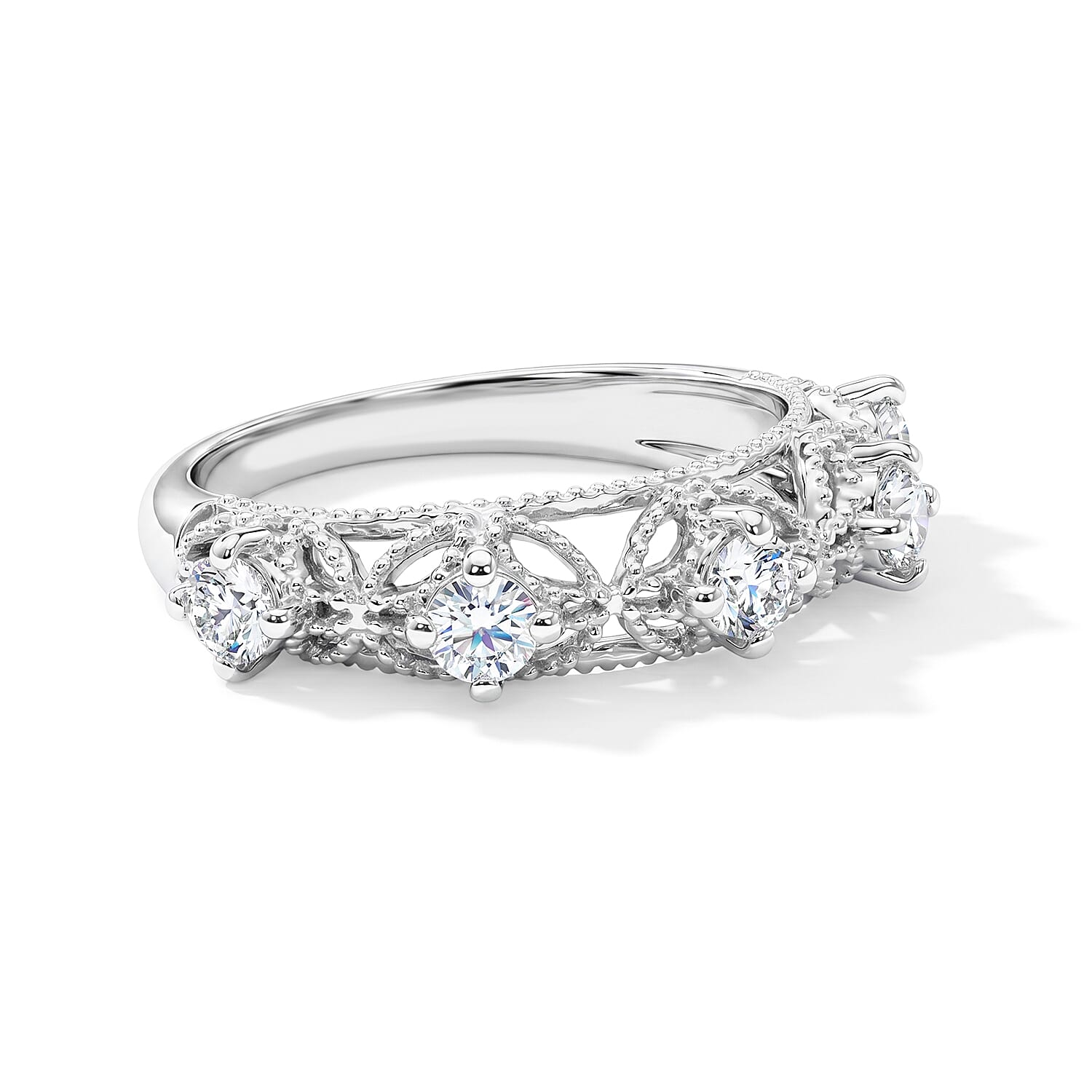 Simulated Diamond Ring in Sterling Silver (Size 7.0)